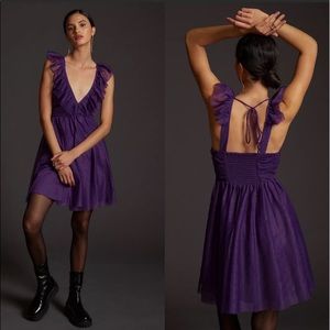 Maeve Ruffled Tulle Mini Dress Size M